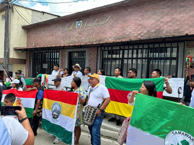 COMUNIDAD INDIGENA DE PUEBLO RICO MARCHA PARA RATIFICAR SU APOYO AL GOBIERNO.