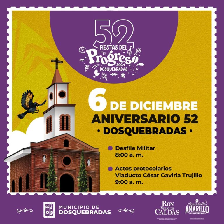 DOSQUEBRADAS SE PREPARA PARA CELEBRAR 52 AÑOS MAÑANA 6 DE DICIEMPRE.