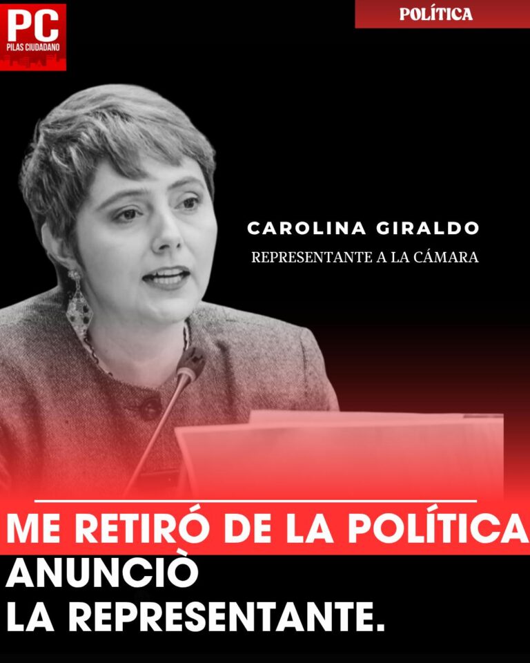 CAROLINA GIRALDO ANUNCIA QUE NO SERÁ CANDIDATA EN EL 2026.